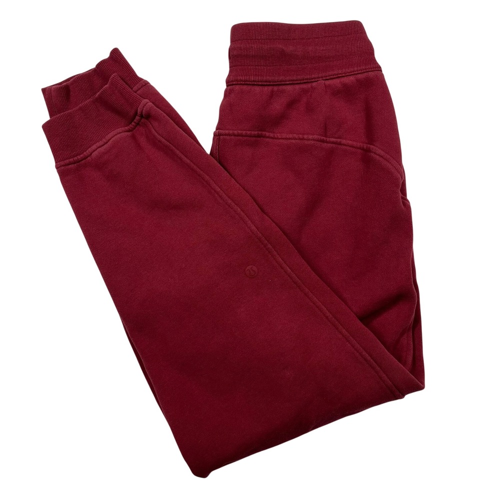 lululemon Scuba High-Rise Jogger Women 4 (Fits 26x26) Burgundy Fleece LW5CVAS